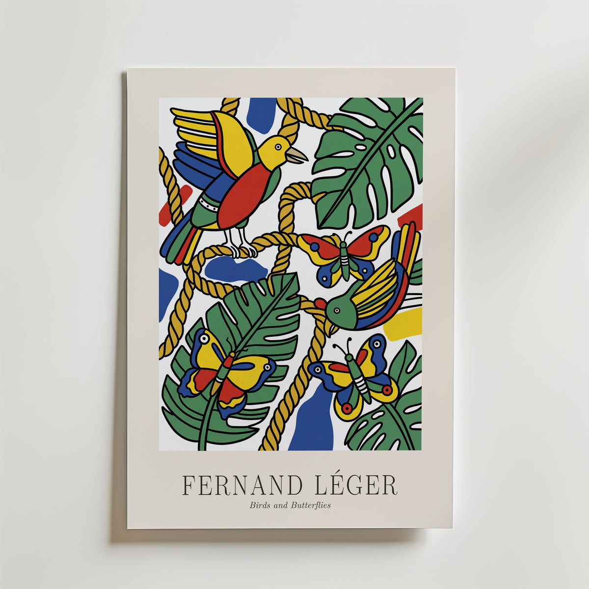 Fernand Leger Birds and Butterflies Poster – med passepartout