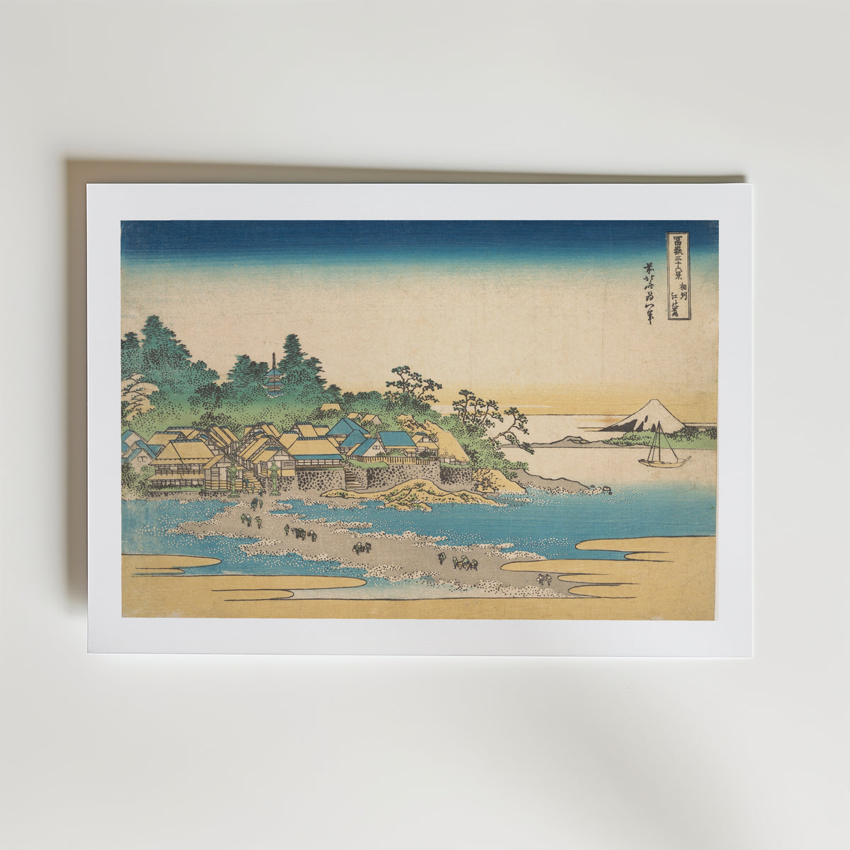 Katsushika Hokusai Enoshima in Sagami Province 1831 Poster – med passepartout