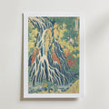 Katsushika Hokusai Kirifuri Waterfall 1832 Poster – med passepartout