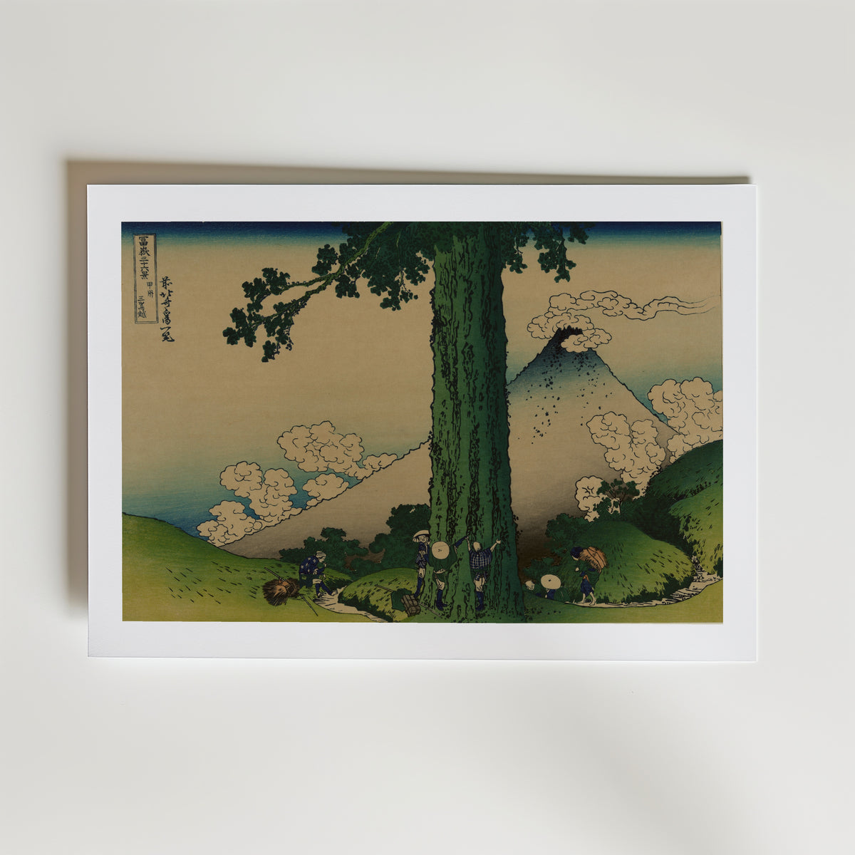 Katsushika Hokusai Mishima Pass in Kai Province 1831 Poster – med passepartout