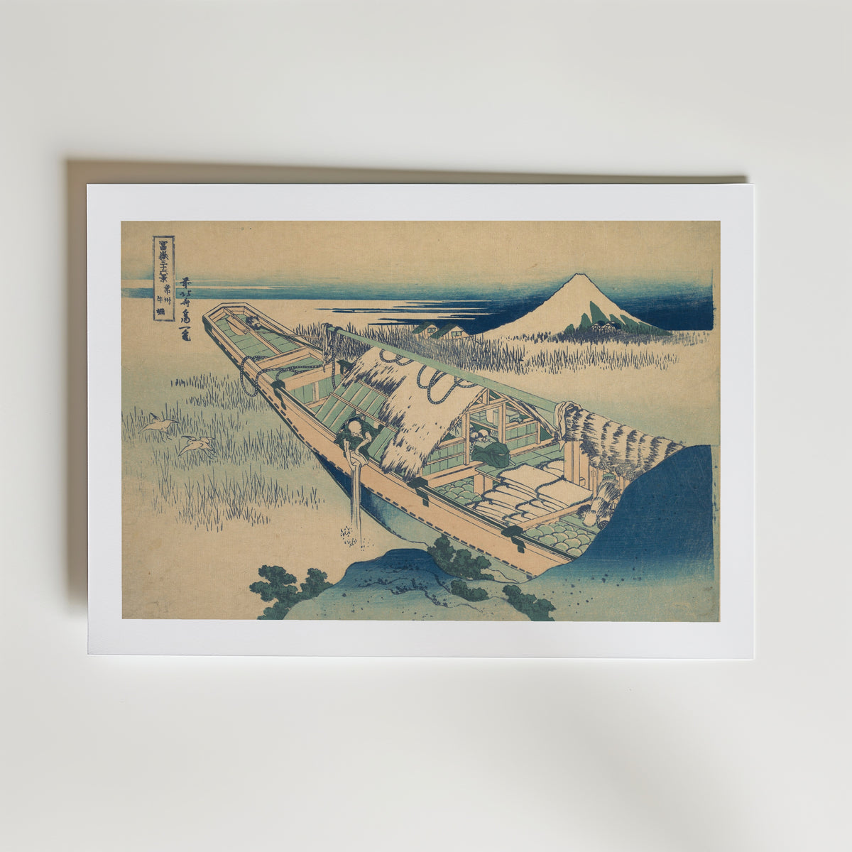 Katsushika Hokusai Ushibori in Hitachi Province 1831 Poster – med passepartout