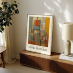 Mockup av Muted Scaffold Mark Rothko affisch på vägg – köp enkelt hos Bozetto i hög kvalitet