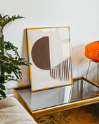 Mockup av Organic Lines Contrast affisch på vägg – köp enkelt hos Bozetto i hög kvalitet