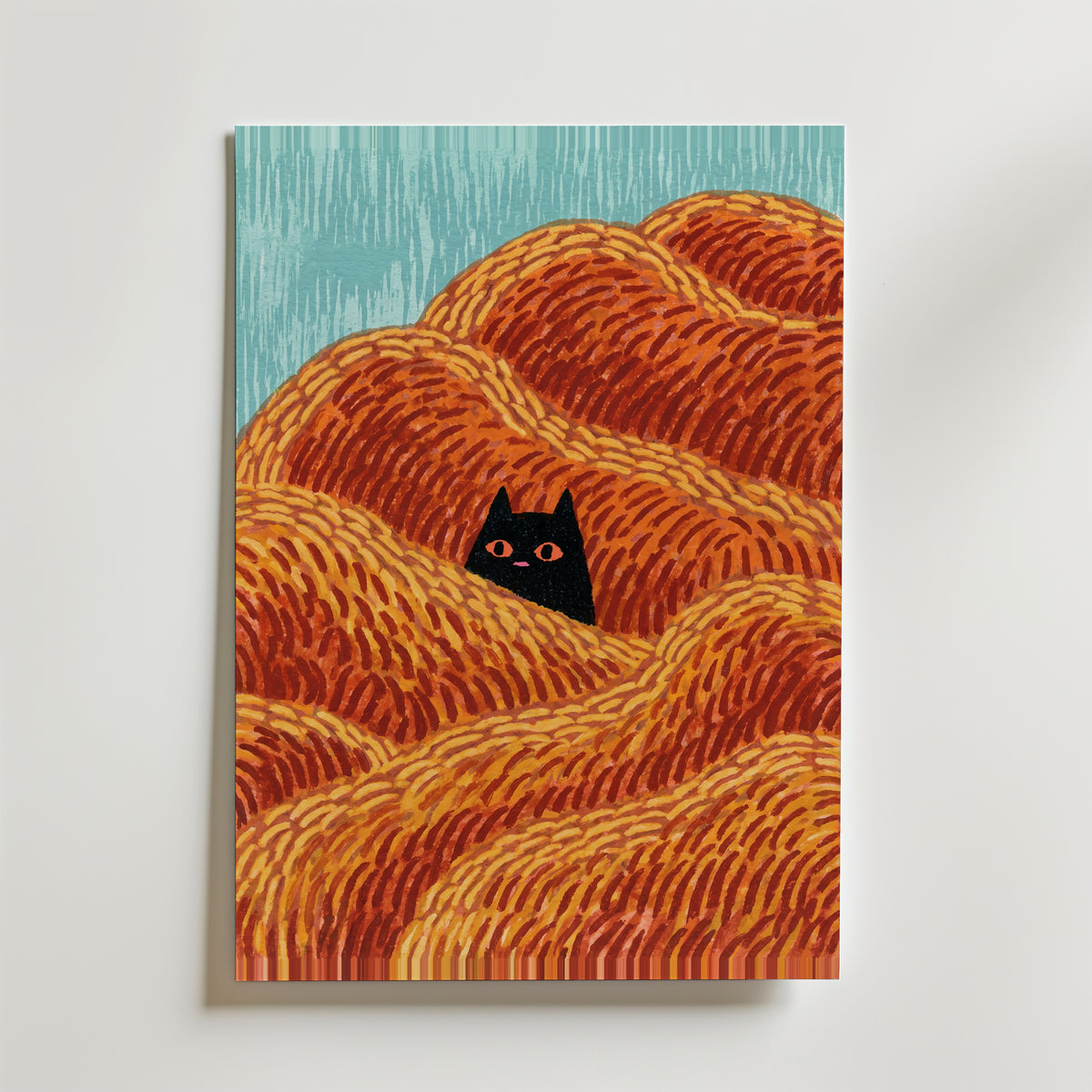 Hidden Cat Dunes Poster – canvas utan passepartout
