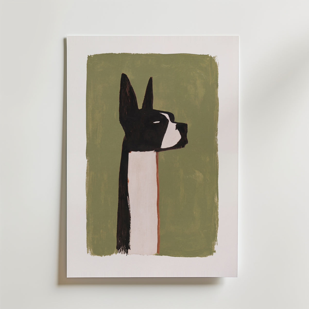 Minimal Boston Terrier Poster – canvas utan passepartout