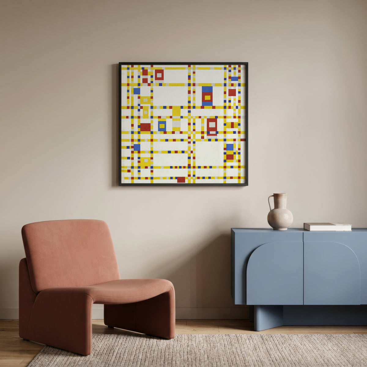 Piet Mondrian Broadway Boogie Woogie 1943 Poster – inramad 1