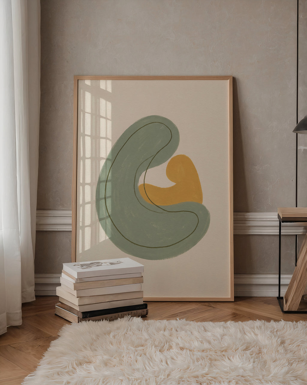 Abstract Embrace Sage Poster – i rum 1