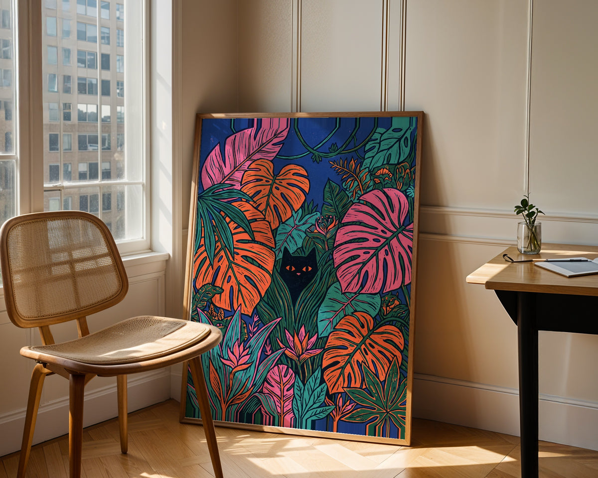 Hidden Cat Jungle Poster – i rum 1