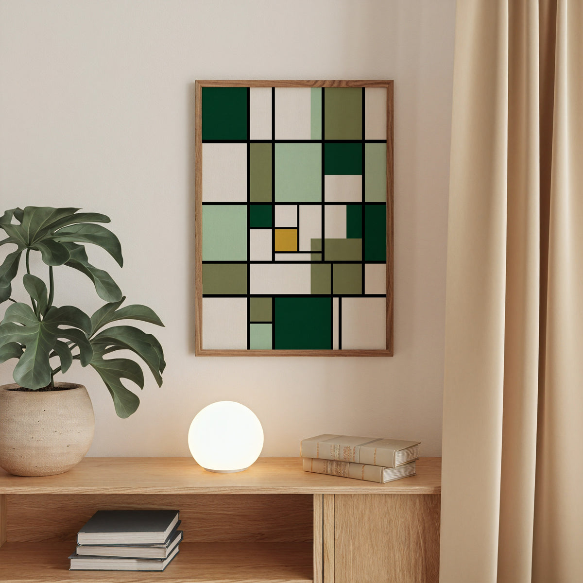 Piet Mondrian Composition in Green Poster – i rum 1