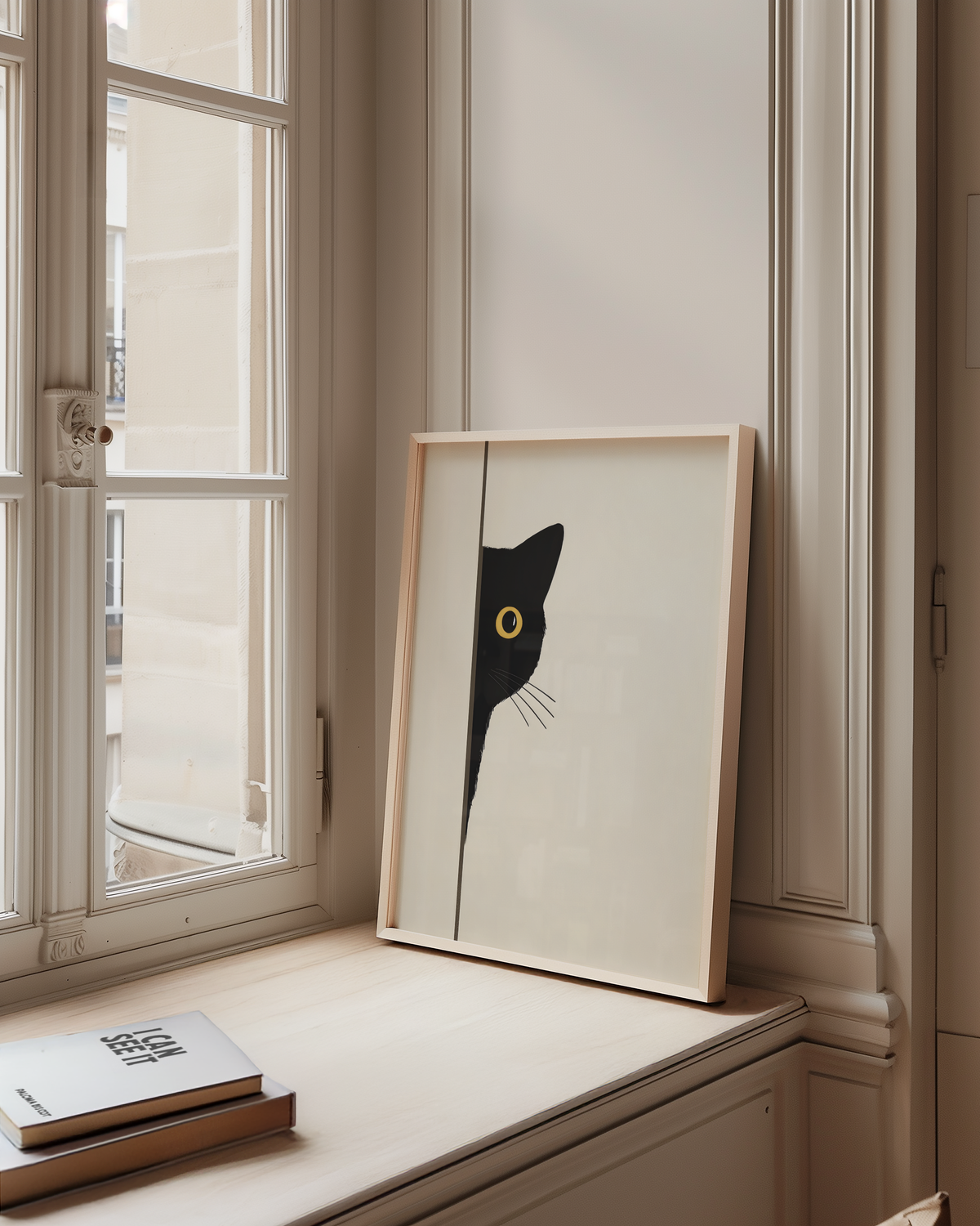 Quiet Peek poster visualiserad på vägg – se rätt storlek med mockup från Bozetto