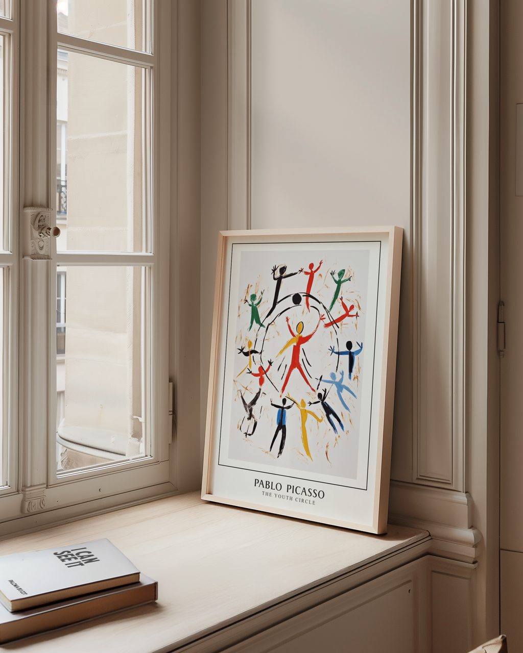 Mockup av Picasso The Youth CIrcle affisch på vägg – köp enkelt hos Bozetto i hög kvalitet
