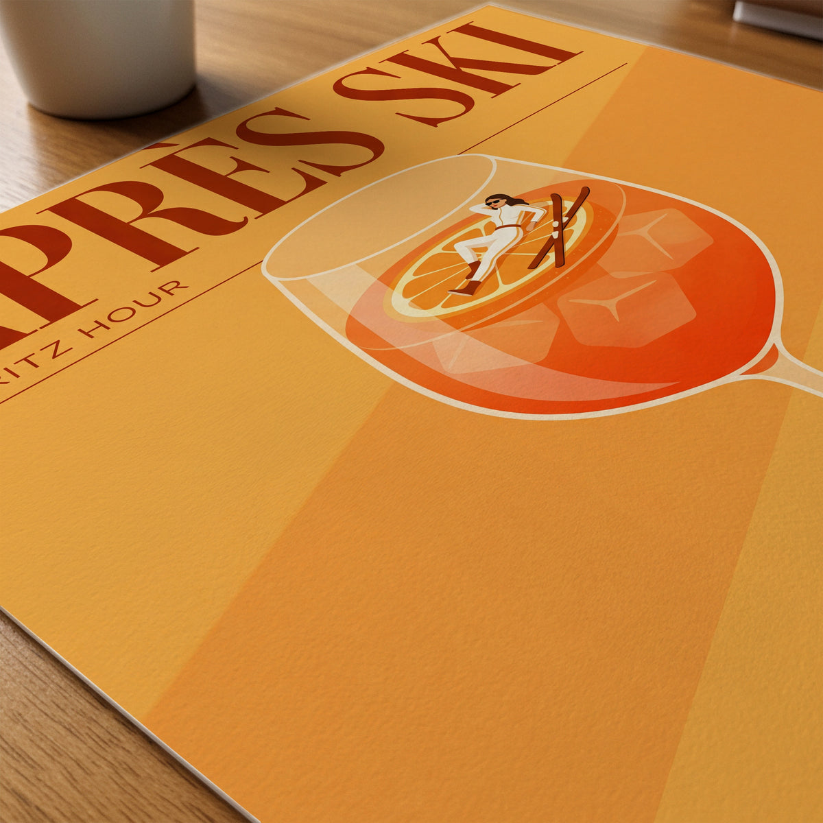 Après Ski Spritz Hour Poster – närbild på papper