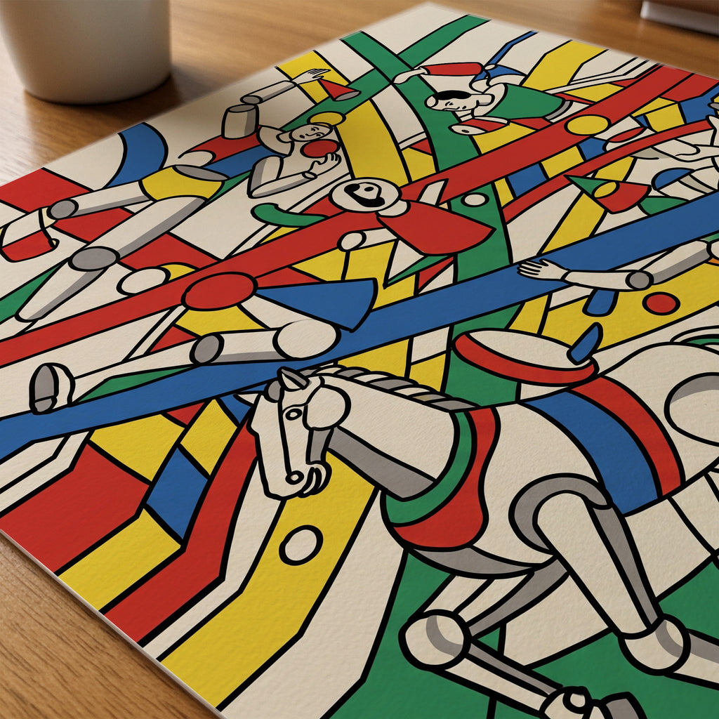 Fernand Leger The Acrobats Poster – närbild på papper