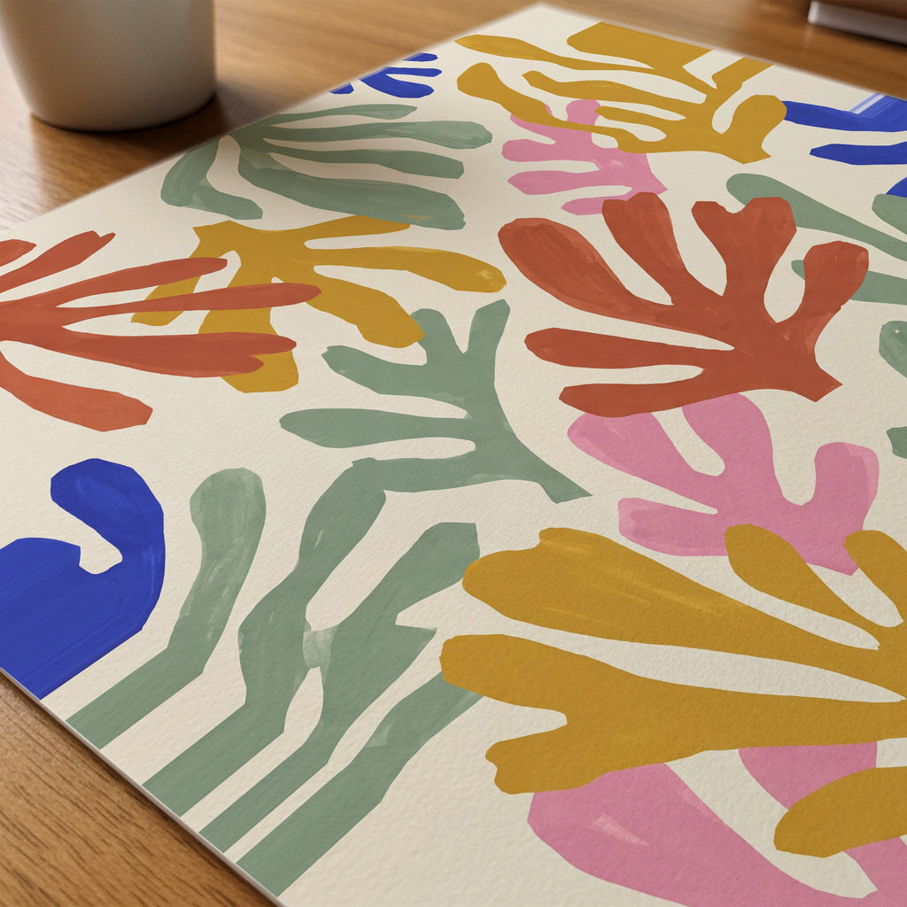 Henri Matisse Seaweed and Coral Poster – närbild på papper