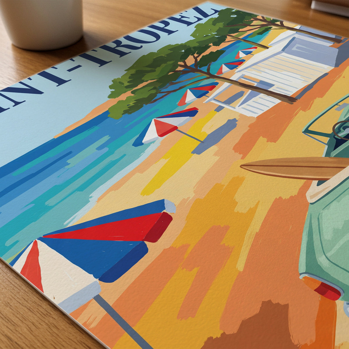 Mint Convertible Coast Poster – närbild på papper