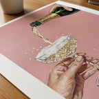 Pour Me Another Champagne Poster – närbild på papper