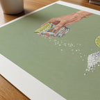 Salted Lime Ritual Poster – närbild på papper