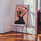 Mockup av Floral Sunglasses Portrait affisch på vägg – köp enkelt hos Bozetto i hög kvalitet