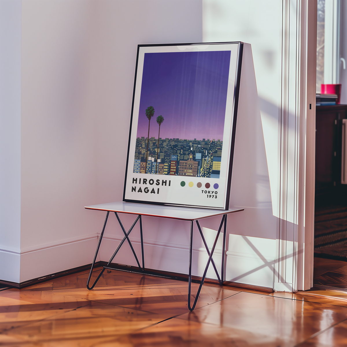 Hiroshi Nagai Bridge Drive poster visualiserad på vägg – från Bozetto i hög kvalitet
