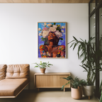 Mockup av Floral Crown Portrait affisch på vägg – köp enkelt hos Bozetto i hög kvalitet
