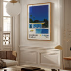 Hiroshi Nagai Poolside Villa poster visualiserad på vägg – från Bozetto i hög kvalitet