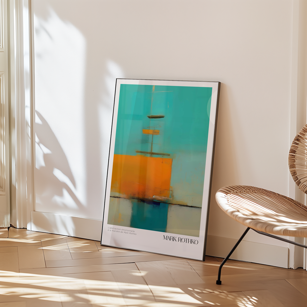 Mockup av Abstract Vastness Mark affisch på vägg – köp enkelt hos Bozetto i hög kvalitet