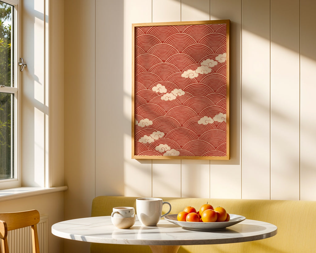 Red Waves and Clouds Poster – i rum 2