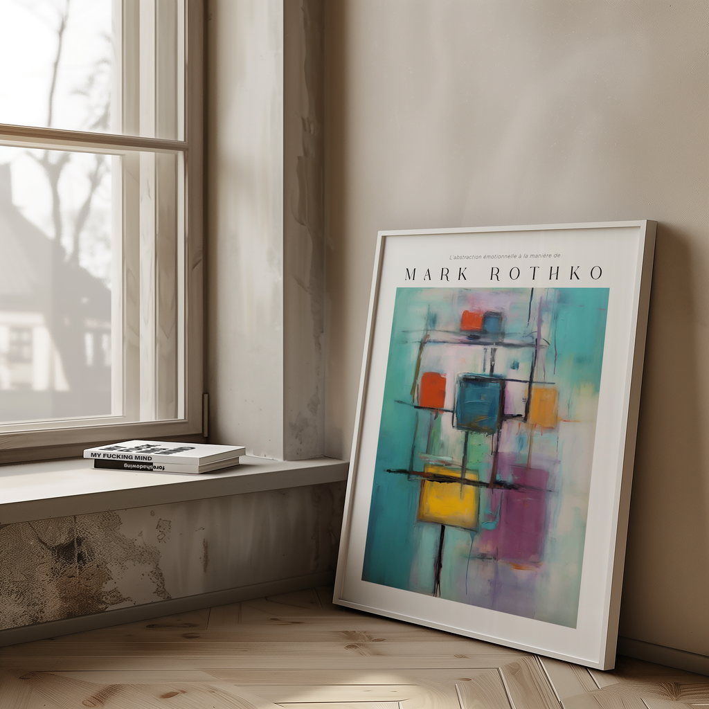 Mockup av Vibrant Constructs Mark affisch på vägg – köp enkelt hos Bozetto i hög kvalitet
