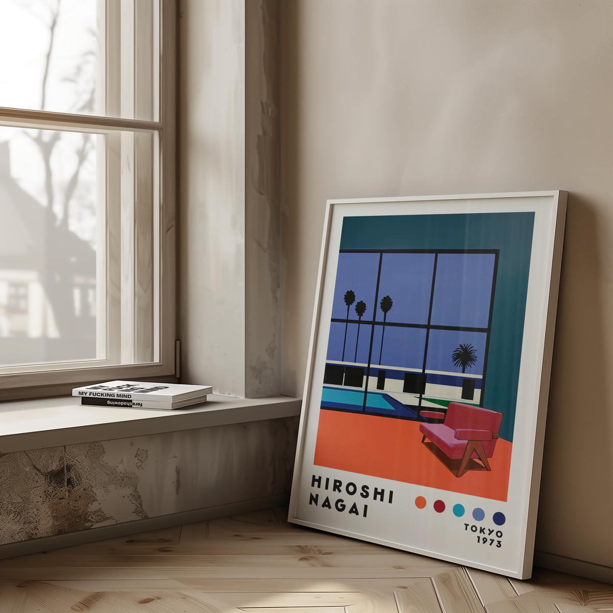 Hiroshi Nagai Palm View poster visualiserad på vägg – från Bozetto i hög kvalitet