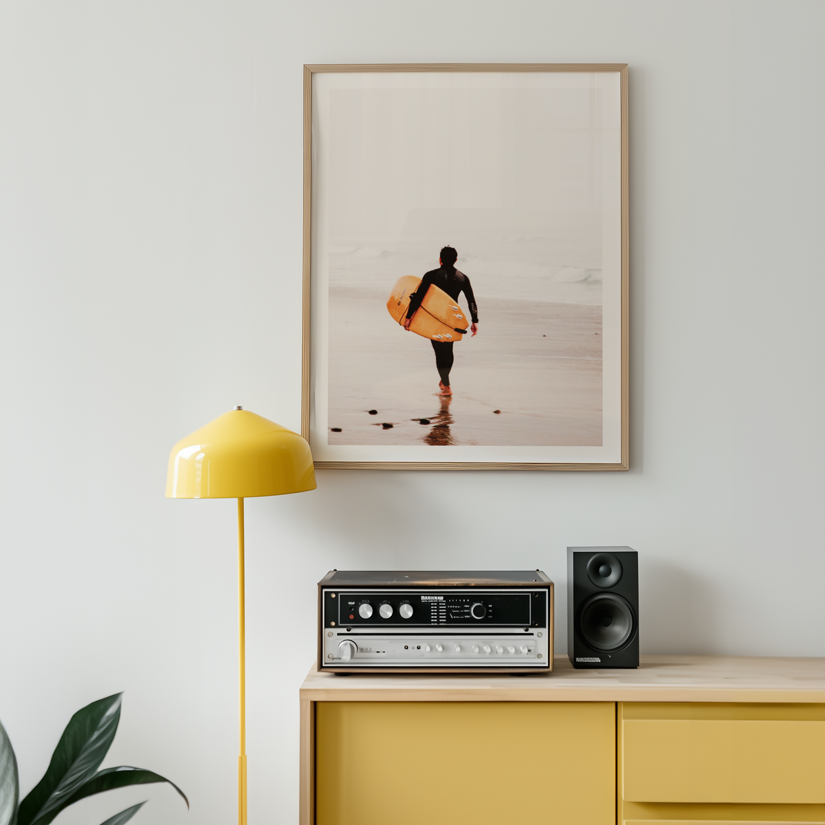 Mockup för Surfers Dawn – se hur affischen ser ut inramad på din vägg, Bozetto i hög tryckkvalitet