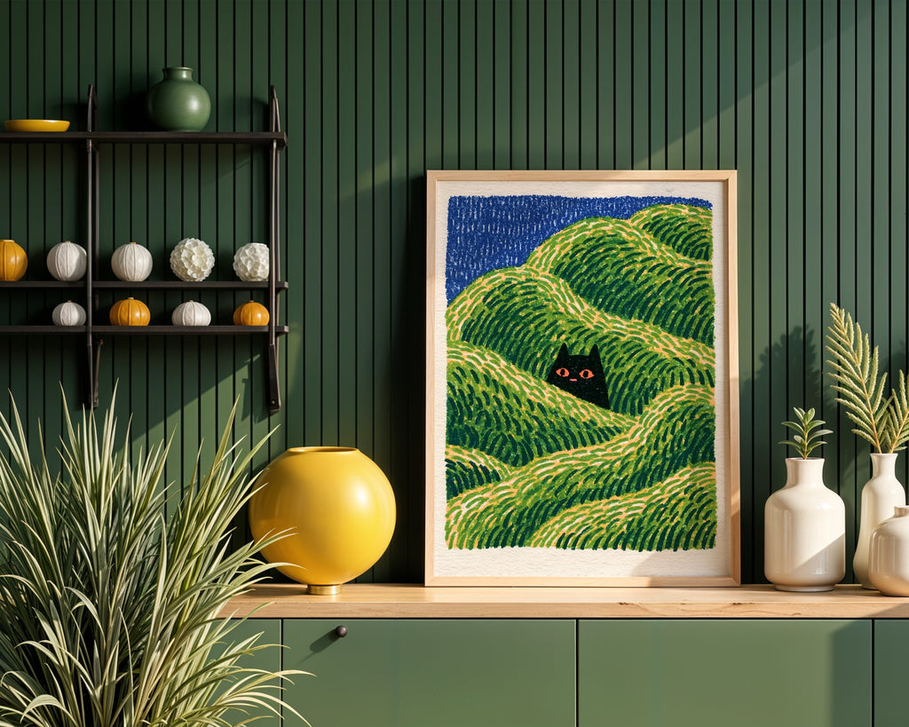 Hidden Cat Meadow Poster – i rum 3