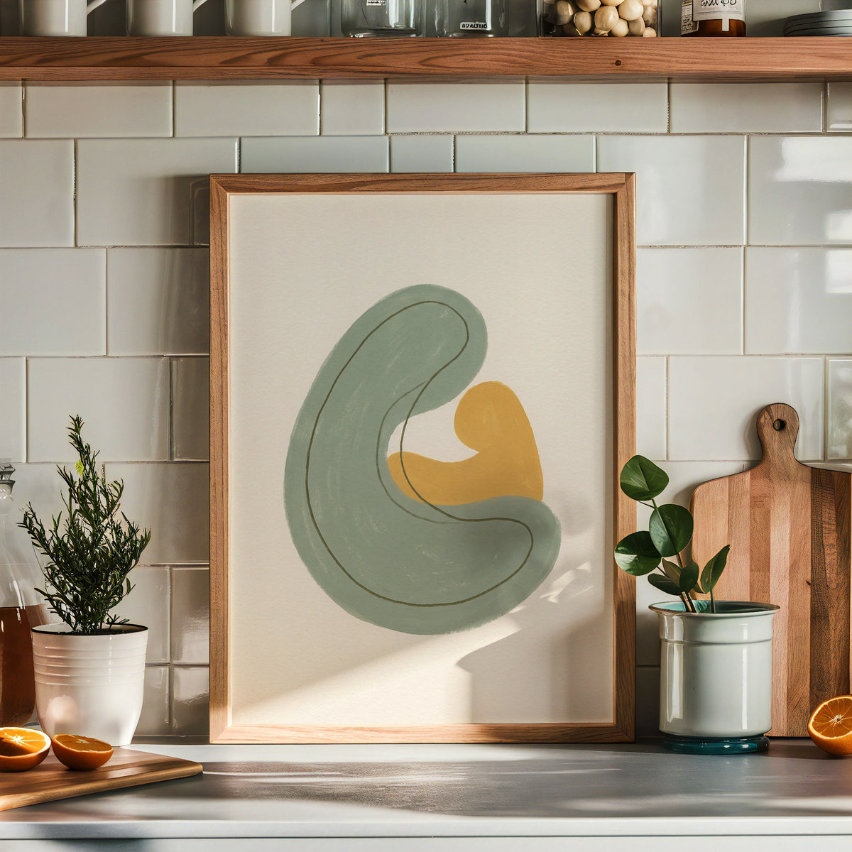 Abstract Embrace Sage Poster – i rum 4