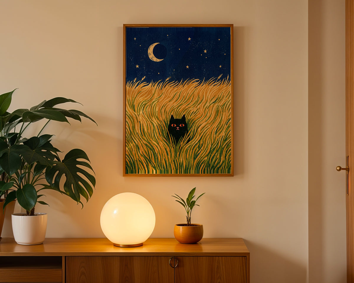 Hidden Cat Moonfield Poster – i rum 4