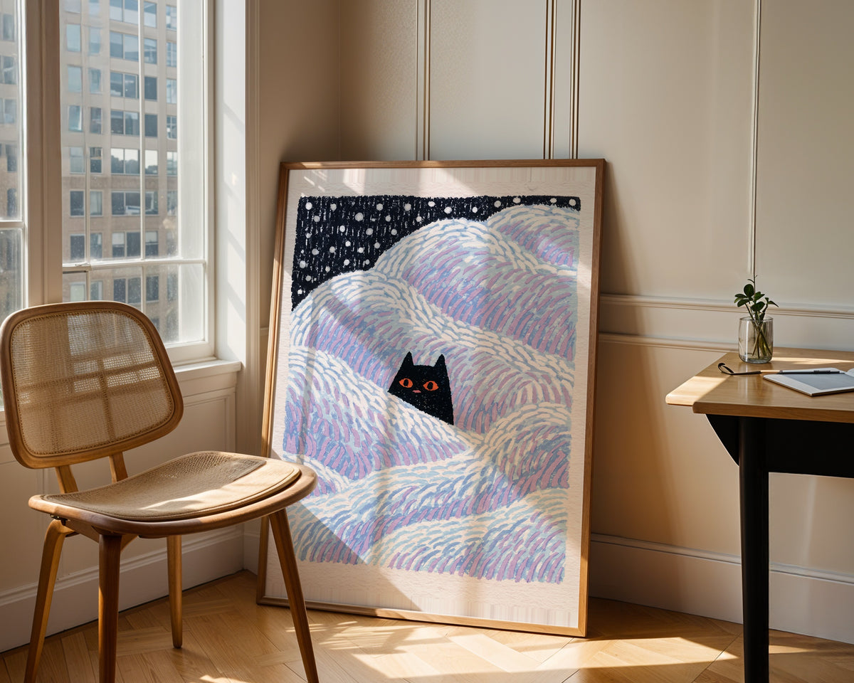 Hidden Cat Snowdrift Poster – i rum 4