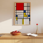 Piet Mondrian Tall Composition with Red Poster – i rum 4