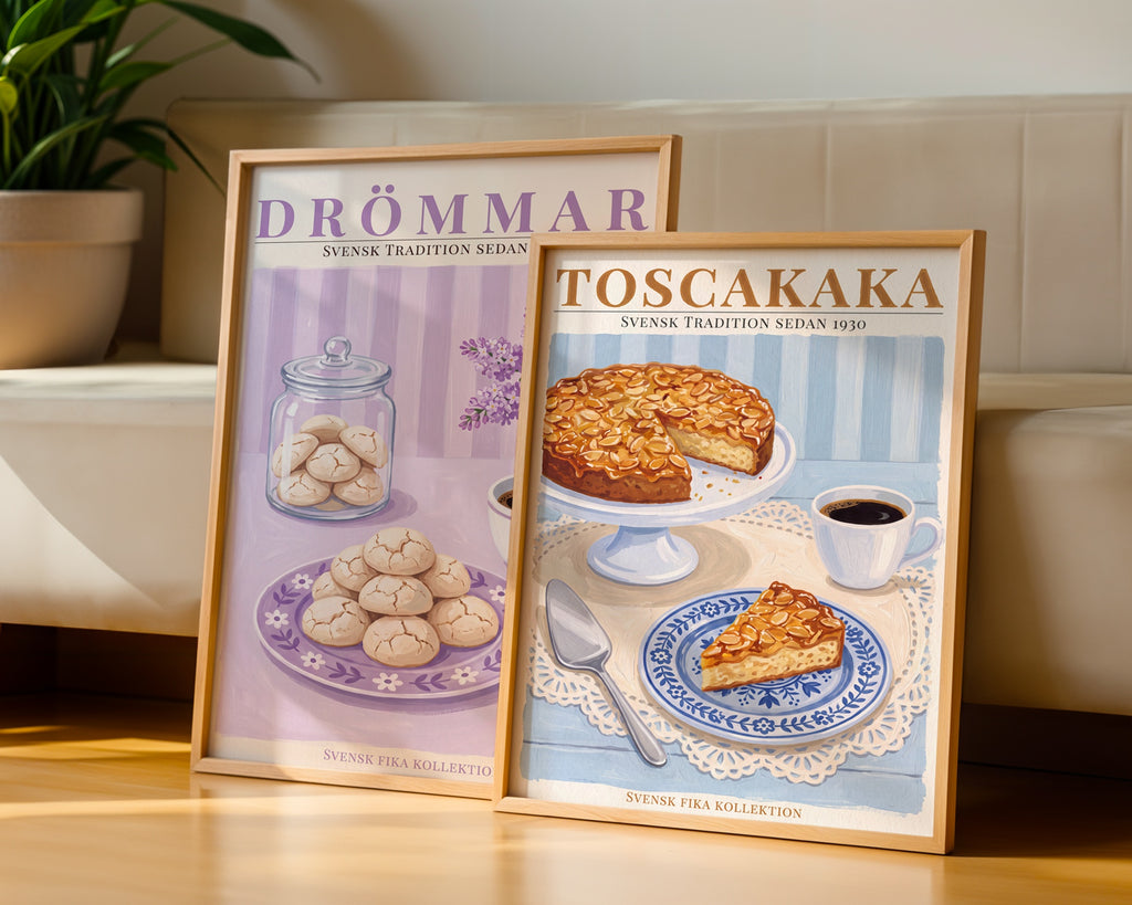 Toscakaka Poster – två posters i rum 1