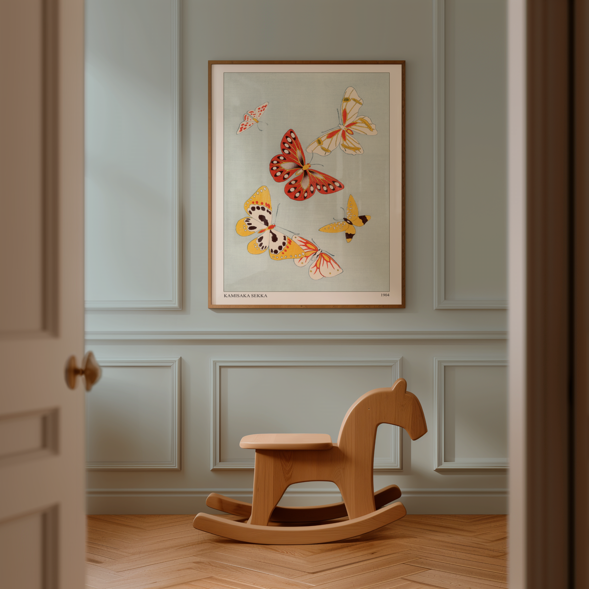 Mockup av Kamisaka Sekka affisch på vägg – köp enkelt hos Bozetto i hög kvalitet