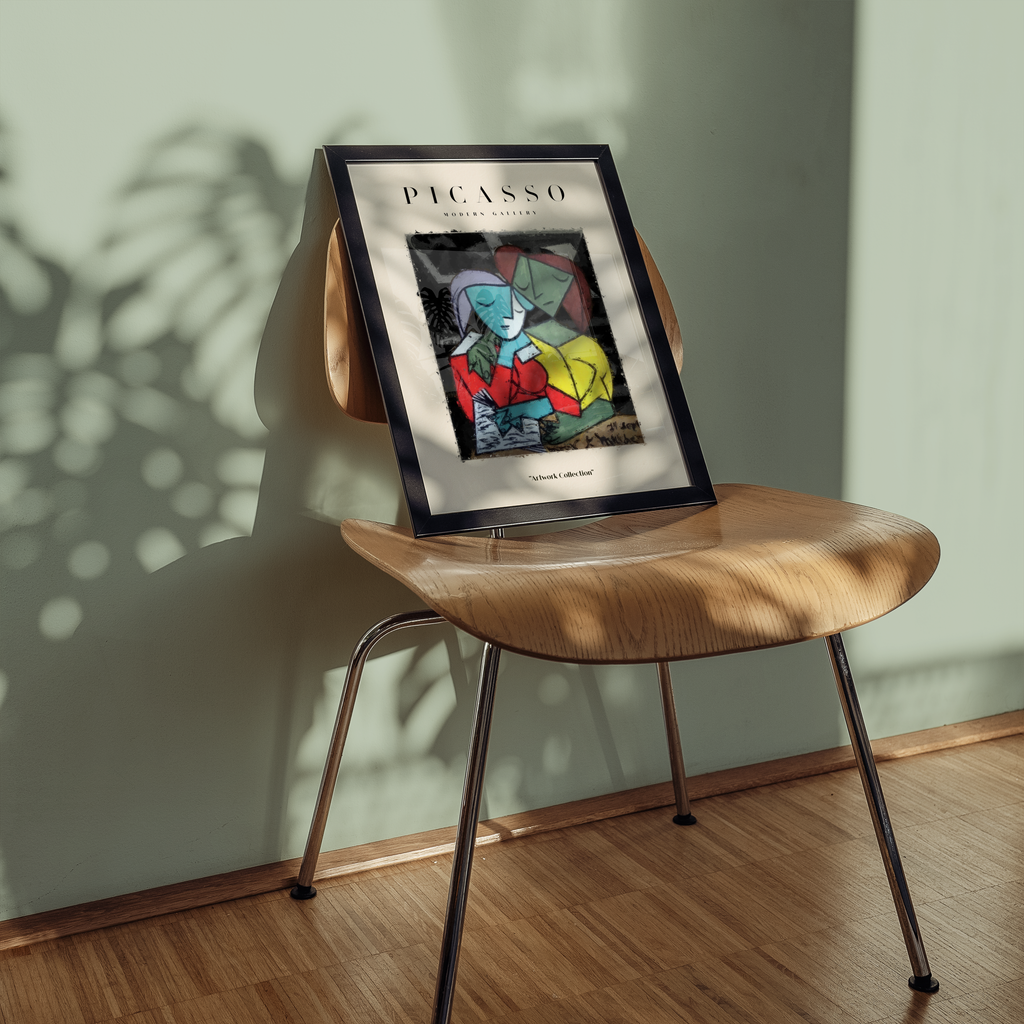 Mockup av Picasso Colorful Love affisch på vägg – köp enkelt hos Bozetto i hög kvalitet
