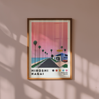 Hiroshi Nagai Sunset Coast poster visualiserad på vägg – från Bozetto i hög kvalitet
