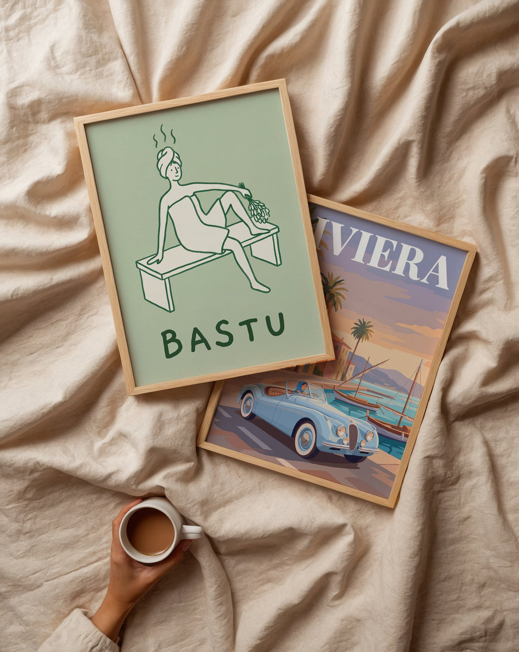 Bastu Poster – två posters i rum 1
