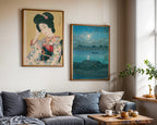 Hasui Kawase Departing Spring 1925 Poster – två posters i rum 1