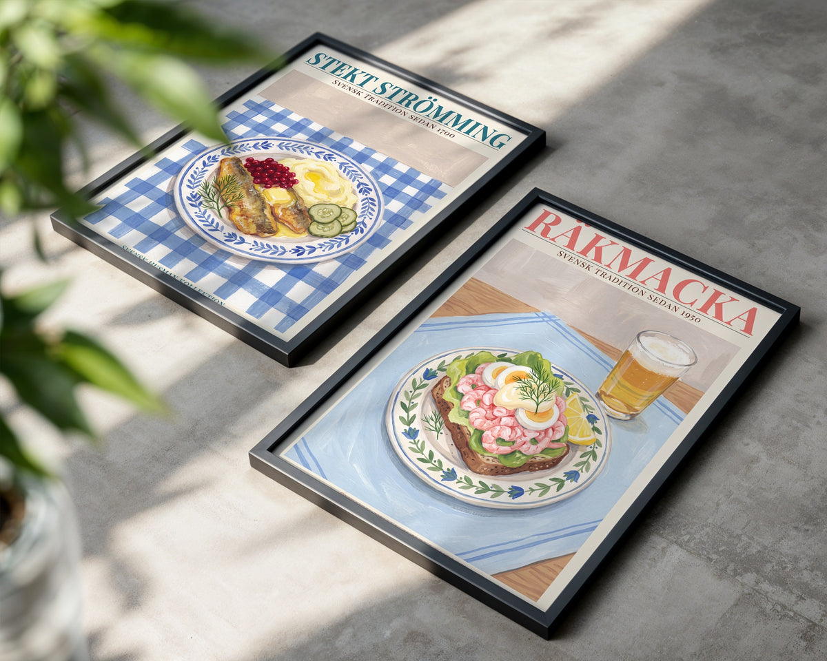 Räkmacka Poster – två posters i rum 2