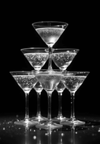 Champagne Glas Pyramid Drink – köp enkelt hos Bozetto konsttryck i hög kvalitet i hög kvalitet