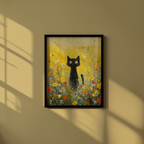 Mockup av Golden Meadow Watcher affisch på vägg – köp enkelt hos Bozetto i hög kvalitet