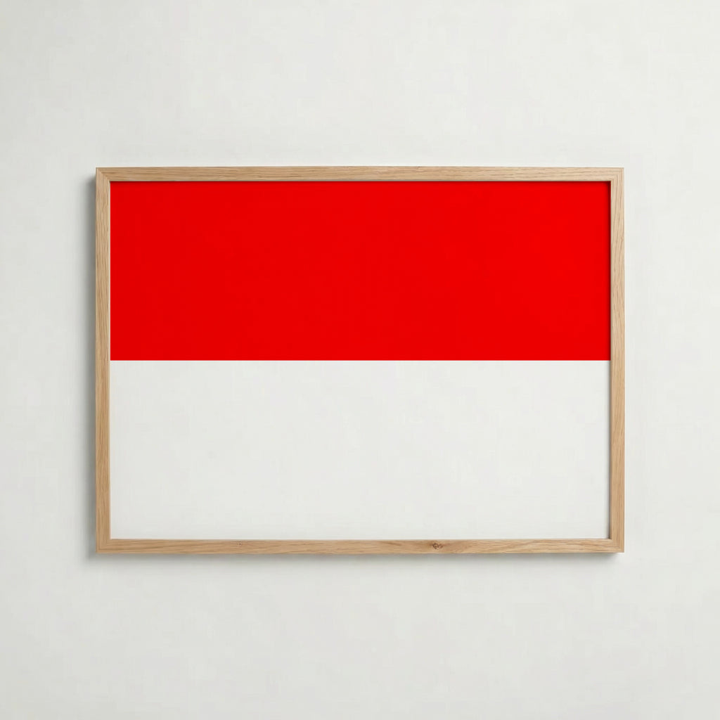 Indonesia National Flag Poster i ekram – inramad konsttryck för stilren inredning hos Bozetto