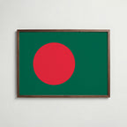 Bangladesh National Flag Poster i valnötsram – varm konstaffisch för hemmet från Bozetto