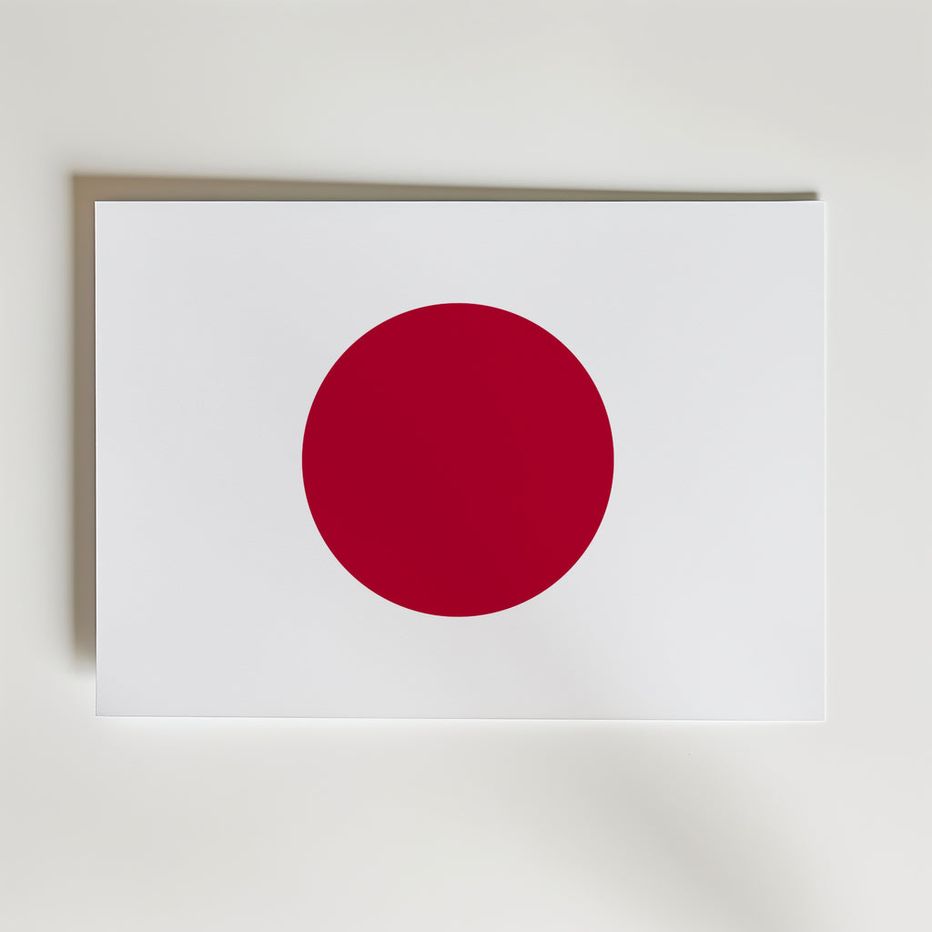 Japan National Flag Poster – modern konst och stilren konsttryck för hemmet hos Bozetto