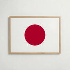 Japan National Flag Poster i ekram – inramad konsttryck för stilren inredning hos Bozetto