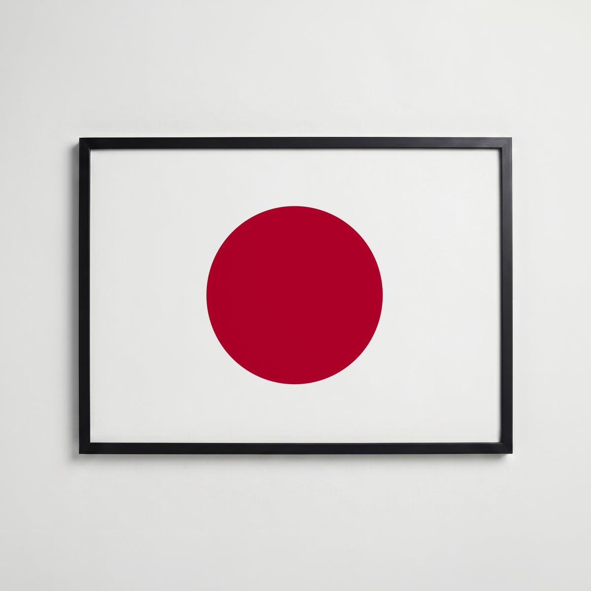 Japan National Flag Poster i svart ram – stilren konsttryck som väggdekor från Bozetto