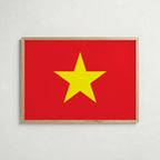 Vietnam National Flag Poster i ekram – inramad konsttryck för stilren inredning hos Bozetto